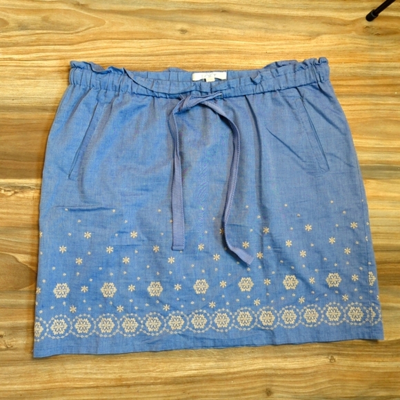 Ann Taylor LOFT women's skirt size 14 elastic waist front pockets mini - Picture 1 of 6